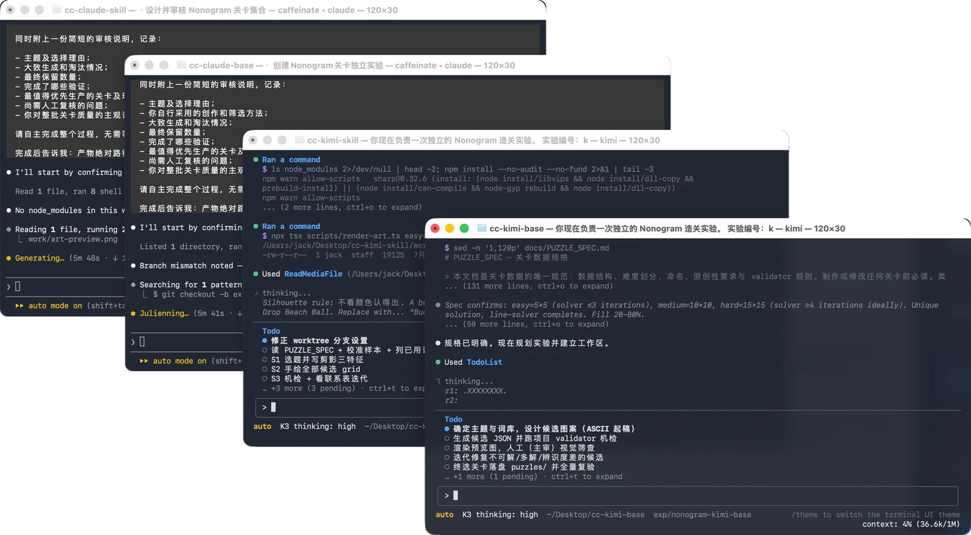 屏幕上同时运行的多个造关终端窗口